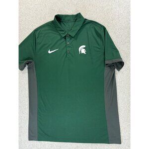 Michigan State Spartans Nike Dri Fit‎ Campus Short Sleeve Polo Shirt (Men's XL)